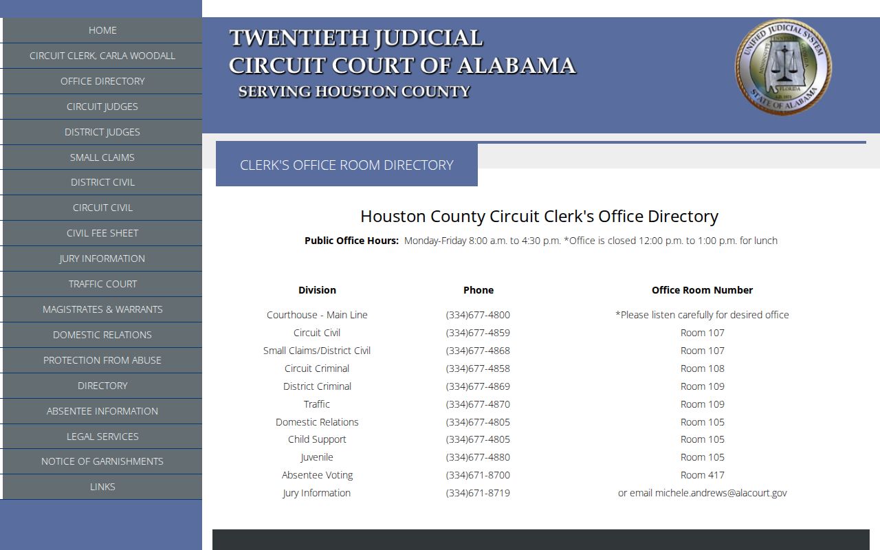 Houston County outstanding warrant criminal and traffic rooms