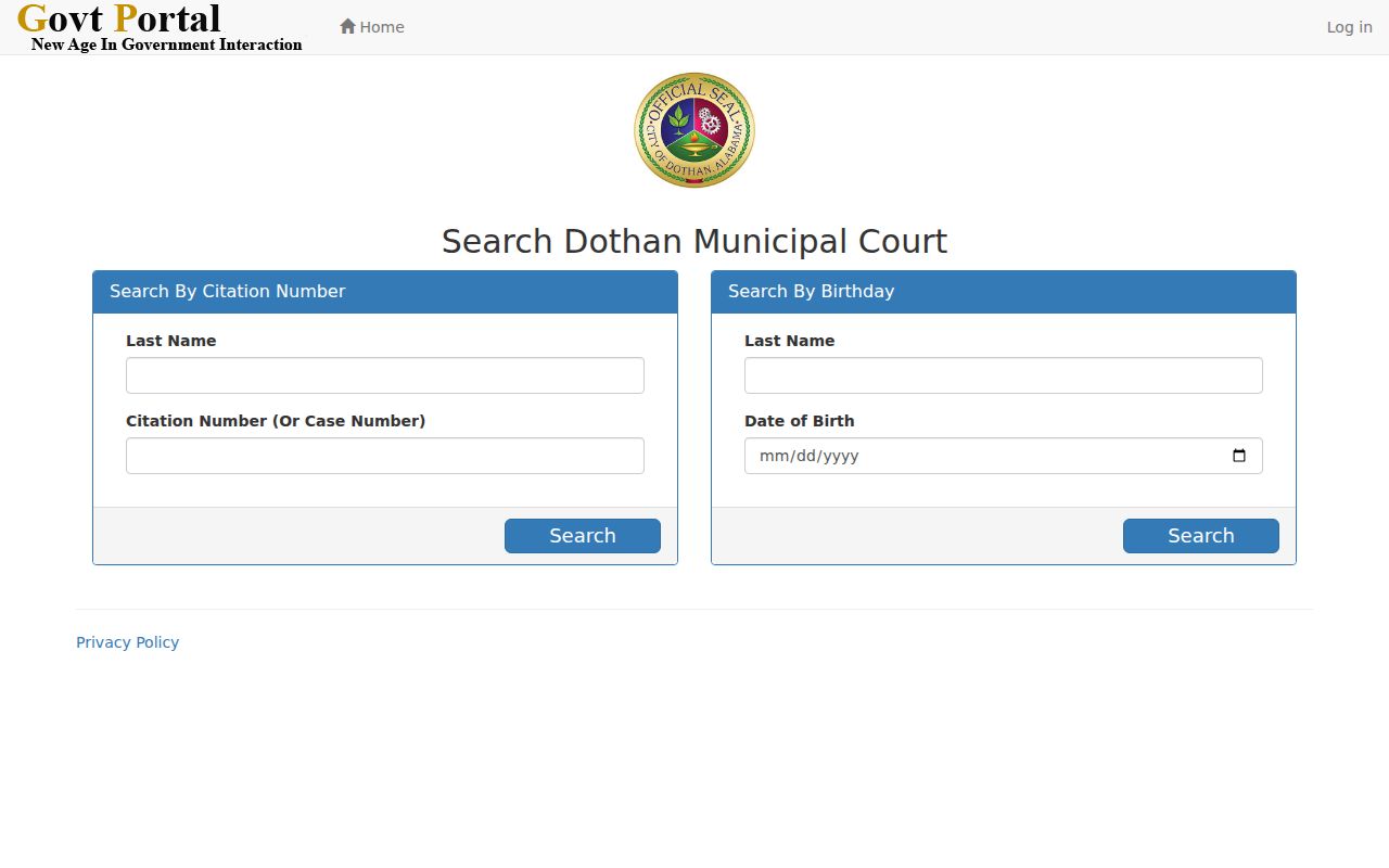 Dothan warrant search citation and birthday fields